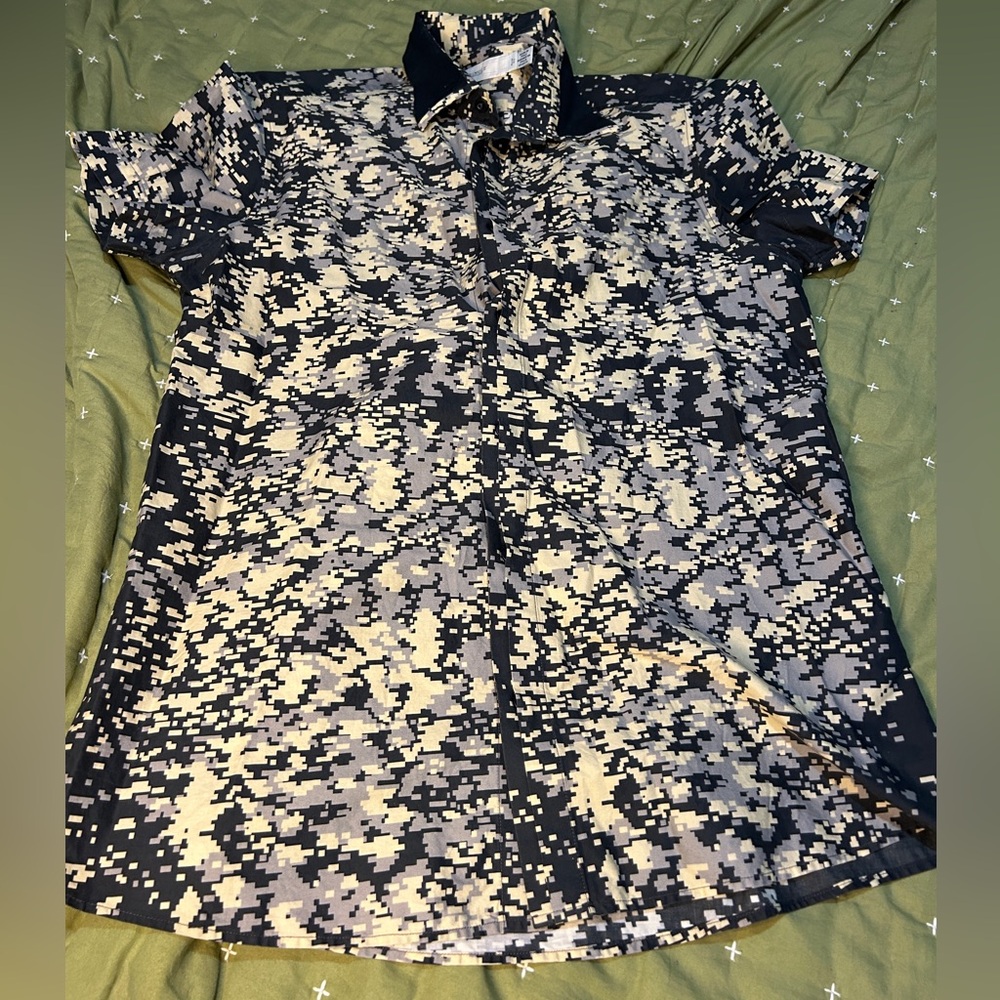 Pringle of Scotland Short Sleeve Button Down Camo Slim Fit
